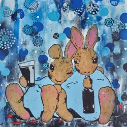 Late Finish by Harry Bunce - Original Painting on Board sized 28x28 inches. Available from Whitewall Galleries